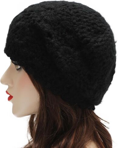 ZLYC Women Winter Knit Beanie Hat Soft Crochet Skullies Beanies with Flower Accent in Kuwait