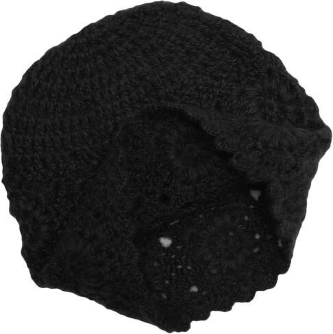 ZLYC Women Winter Knit Beanie Hat Soft Crochet Skullies Beanies with Flower Accent in Kuwait