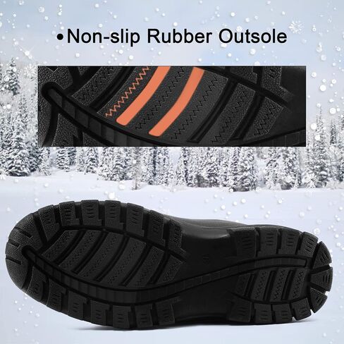 mysoft Mens Winter Snow Boots Waterproof Insulated Hiking Short Boot Fur Lined Warm Outdoor Ankle Shoes with Side Zipper in Saudi Arabia