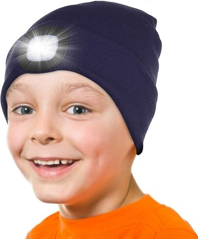 Tutuko Unisex LED Beanie with Light for Kids, Winter Knitted Hat for Boys Girls in Kuwait