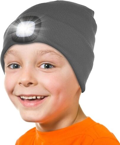 Tutuko Unisex LED Beanie with Light for Kids, Winter Knitted Hat for Boys Girls in Kuwait