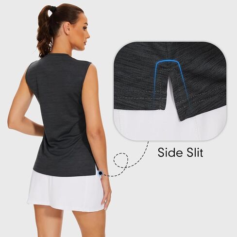 ZEALOTPOWER Women's Sleeveless Polo Golf Shirts Quick Dry Tennis Shirt with Zipper Tank Tops in Saudi Arabia