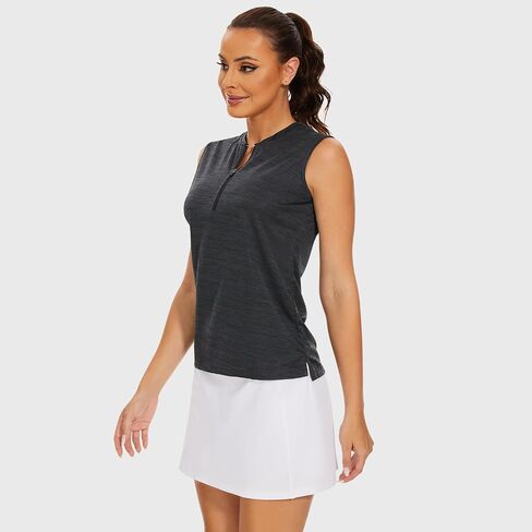 ZEALOTPOWER Women's Sleeveless Polo Golf Shirts Quick Dry Tennis Shirt with Zipper Tank Tops in Saudi Arabia
