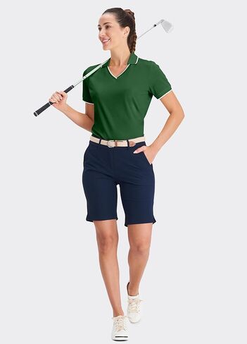 Hiverlay Women's Sleeveless Polo Golf Shirts Quick Dry UPF 50+ V-Neck with Collar Lightweight Tennis Workout Tank Tops in Saudi Arabia
