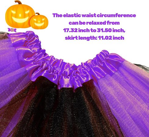 Girl Tutu Skirt 3-Layer Tulle Princess Ballet Dance Short Tutu Skirt Orange/Red/Purple/Green Tutu Halloween Costumes in Kuwait