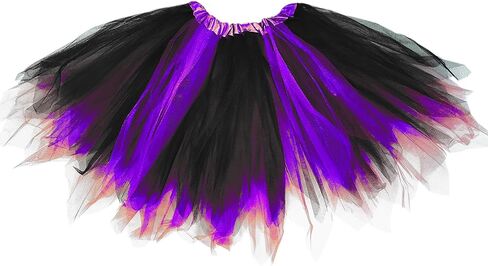 Girl Tutu Skirt 3-Layer Tulle Princess Ballet Dance Short Tutu Skirt Orange/Red/Purple/Green Tutu Halloween Costumes in Kuwait