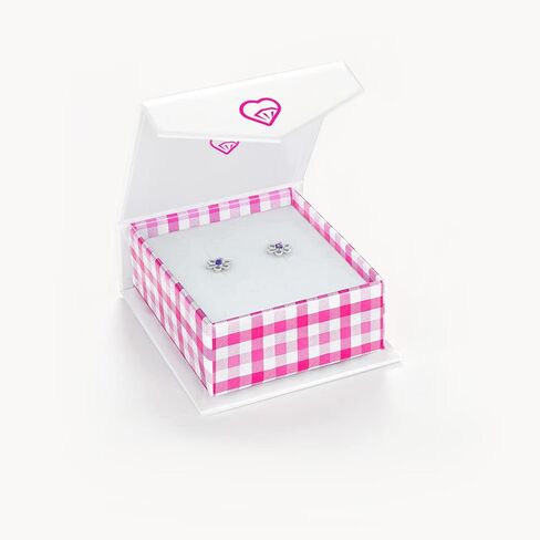 925 Sterling Silver CZ Flower Earrings for Young Girls - Hypoallergenic Screw Back Girls Earrings with 7mm Flower Design - Lightweight Safety Screw Back Earrings for Toddlers & Kids in Saudi Arabia