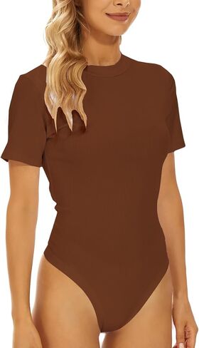 YIJIU المرأة وهمية الرقبة السلحفاة قصيرة الأكمام تي شيرت بلايز سليم صالح عادية الأساسية ارتداءها بذلة in Kuwait