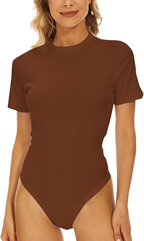 YIJIU المرأة وهمية الرقبة السلحفاة قصيرة الأكمام تي شيرت بلايز سليم صالح عادية الأساسية ارتداءها بذلة in Kuwait