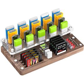20 Slots Wooden Memory USB Flash Disk Card Case, TF Card Box and Micro SD Drive Card Holder Desk, U-Shield Memory Storage Racks in Saudi Arabia