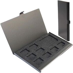 PCTC Aluminum Alloy Hard Shell 9 in 1 Memory Card Holder Case - 9 Slots for SD & TF Cards in Saudi Arabia