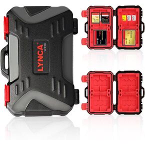 LYNCA 24 Slots Memory Card Case Professional Waterproof & Anti-Shock Memory Card Holder for 8 SD SDXC SDHC Cards 4 CF 12 Micro SD SDXC SDHC TF Cards in Kuwait