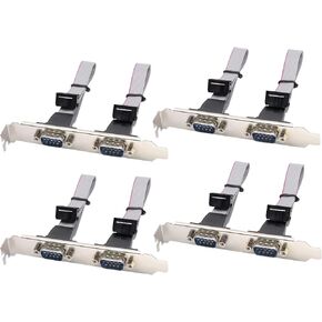 1Port DB9 RS232Serial Port Bracket to 10 pin HeaderRibbon Cable Connector Adapter, DB9 Serial Male to 10P Motherboard Header Panel Mount Cable Serial Port Bracket (12in 4Pcs) (1 Port) in Saudi Arabia