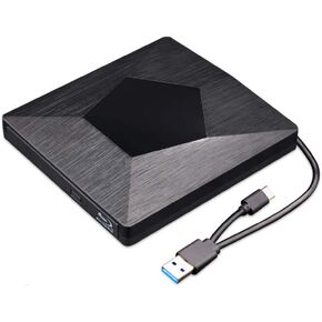 External Blu Ray CD DVD Drive, Wihool 3D BD Player with Read Capability Portable Blu-ray Drive USB 3.0 and Type-C Optical Bluray BD CD DVD Reader for Mac OS, Windows xp/7/8/10, Laptop PC in Kuwait