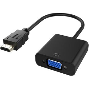 محول كابل TXY HD 1080P HDMI إلى VGA مع مصدر طاقة صوتي HDMI ذكر إلى VGA أنثى محول للكمبيوتر اللوحي والكمبيوتر المحمول والتلفزيون (أبيض)