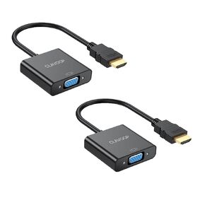 محول CLAVOOP HDMI إلى VGA، محول HDMI ذكر إلى VGA أنثى مطلي بالذهب متوافق مع أجهزة الكمبيوتر الشخصية والشاشة وجهاز العرض والتلفزيون عالي الدقة - 10 عبوات in Kuwait