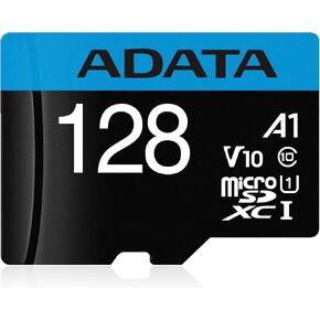 ADATA Premier 128GB MicroSDHC/SDXC UHS-I Class 10 V10 A1 Memory Card with Adapter Read up to 100 MB/s (AUSDX128GUICL10A1-RA1) in Saudi Arabia