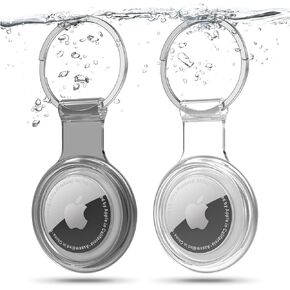 Airtag Holder Keychain Waterproof Airtag Cover 360° Full-Body Protective Case for Airtag Compatible With Apple AirTags