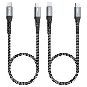 كابل SUNGUY USB C إلى USB C بطول 1 قدم، [عبوة من قطعتين] كابل شاحن 60 وات PD USB 2.0 من النوع C لهواتف iPhone 15/15 Plus/15 Pro/15 Pro Max وGalaxy S23/S22 Ultra/Z Fold/Z Flip وiPad Pro /إير، ماك بوك إير/برو، بلاي ستيشن 5 in Kuwait