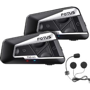 MECHAZER Motorcycle Bluetooth Headset with Noise Cancellation, 1400m Bluetooth 5.0 3 Riders Motorcycle Intercom Helmet, Universal Wireless Headphones Interphone 1Set in Kuwait