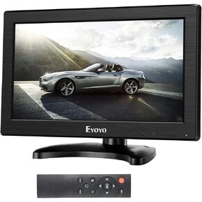 شاشة Eyoyo صغيرة مقاس 9 بوصة، 1024x600 16:9 IPS HDMI تدعم مدخل HDMI/VGA/AV/BNC مع جهاز تحكم عن بعد ومكبرات صوت مدمجة، شاشة أمان للكمبيوتر Raspi CCTV Camera Car in Kuwait