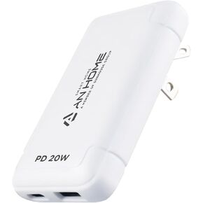 AnHome 20W USB C Dual Port PD Ultra Slim Block شاحن سريع (Cargador rápido)، شحن سريع من النوع C متوافق مع iPhone 11/12/13/14/15 Pro Max، Pixel، Galaxy S23/S22/S21/S20، iPad والمزيد in Kuwait