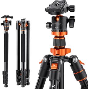 حامل ثلاثي للكاميرا مقاس 78 بوصة من K&F لكاميرا DSLR المدمجة من الألومنيوم مع رأس كروي 360 درجة وحمولة 10 كجم للسفر والعمل K234A7+BH-28L (S210) in Kuwait