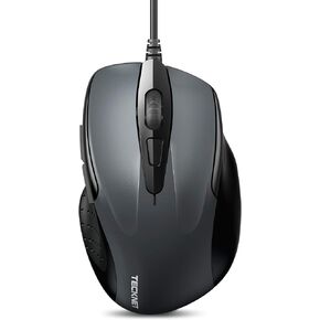 TECKNET USB Wired Mouse with Forward Backward Keys & 4 Adjustable DPI Gray in Saudi Arabia