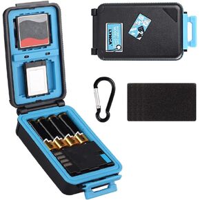 Camera Battery Memory Card Case Professional Waterproof & Shockproof Camera Battery Storage Box Hold 2 Camera Batteries 4 SD SDXC SDHC Cards 2 XQD Cards or 2 CF Cards(Orange) in Kuwait