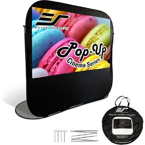 Elite Screens Pop-up Cinema 92-inch 16:9 Portable Outdoor Fast Folding Projector Screen Self Standing Ultra-Light Weight Movie Quick Collapsible Carrying Bag, US Based Company 2-Year Warranty -POP92H