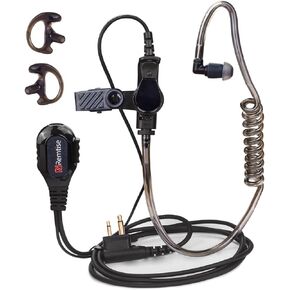 Acoustic Tube Earpiece with Mic for Motorola Walkie Talkies, Surveillance Headset and PTT Compatible with Motorola 2 Way Radios BPR40/CP/CLS/DTR/PR/RDU/RMU Series (Black)