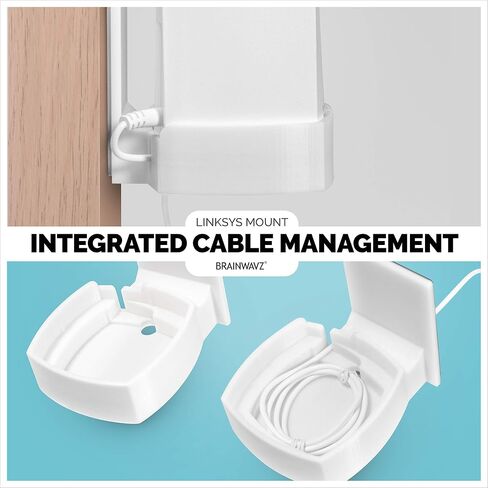 Screwless Wall Mount for Linksys Velop Home Wifi Mesh Holder, No Tools Required, Easy to Install, No Mess, Strong VHB Adheasive Mount, White by Brainwavz in Saudi Arabia