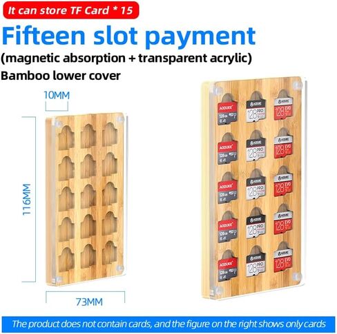 حافظة بطاقات SIM صغيرة مغناطيسية شفافة من FEIFANZHE وفتحات بطاقات Micro SD TF، مع بطاقة Nano SIM/6 TF/SD (بدون بطاقة)-10TFSD in Kuwait
