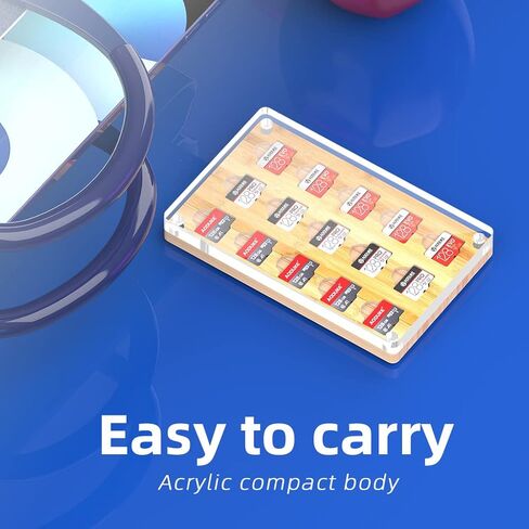 حافظة بطاقات SIM صغيرة مغناطيسية شفافة من FEIFANZHE وفتحات بطاقات Micro SD TF، مع بطاقة Nano SIM/6 TF/SD (بدون بطاقة)-10TFSD in Kuwait