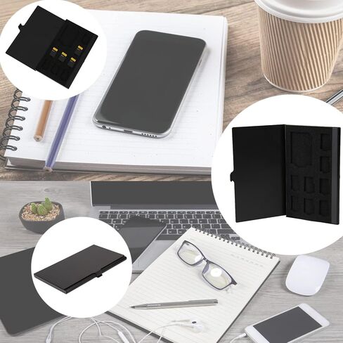 SD Card Holder Case , PCTC TF Memory Card Holder Case Aluminum Alloy Hard Shell ,9 in 1 Capacity for 1SD Cards and 8TF Cards(9 Slots) in Saudi Arabia