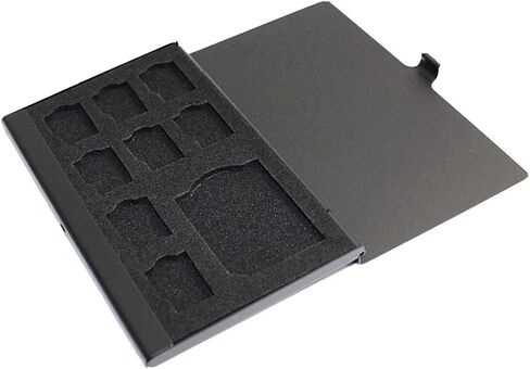 SD Card Holder Case , PCTC TF Memory Card Holder Case Aluminum Alloy Hard Shell ,9 in 1 Capacity for 1SD Cards and 8TF Cards(9 Slots) in Saudi Arabia
