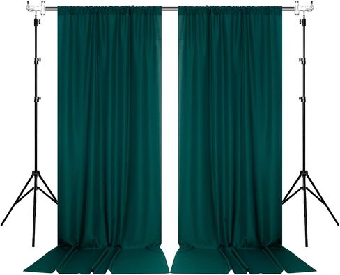 10 ft × 10 ft White Backdrop Curtain for Wedding Decor Holiday Party - White Wedding Backdrop Polyester Photography Backdrop Drapes Baby Shower Birthday Privacy Sliding Curtains Home Decor, 2 Panels | White Wedding Backdrop, Polyester, Photography Backdro in Saudi Arabia