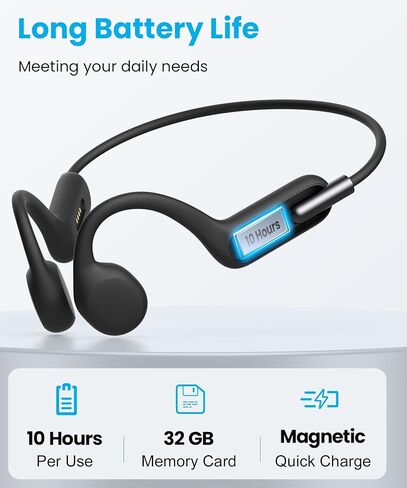 Bone Conduction Headphones, Wireless Bluetooth 5.3 Swimming IPX8 Professional Waterproof Headset, Built-in 32GB Memory Large Capacity Battery with Microphone Suitable for for Running, Cycling, Drving. in Kuwait