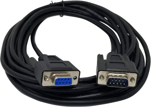 YCS basics كابل تمديد DB9 9 Pin Serial / RS232 ذكر/أنثى أسود (10 قدم) in Kuwait