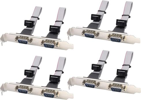 1Port DB9 RS232Serial Port Bracket to 10 pin HeaderRibbon Cable Connector Adapter, DB9 Serial Male to 10P Motherboard Header Panel Mount Cable Serial Port Bracket (12in 4Pcs) (1 Port) in Kuwait