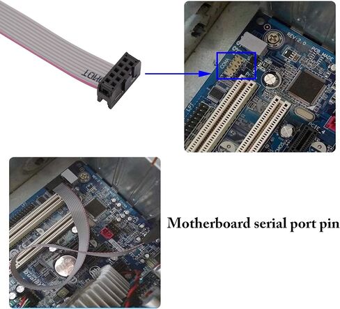 1Port DB9 RS232Serial Port Bracket to 10 pin HeaderRibbon Cable Connector Adapter, DB9 Serial Male to 10P Motherboard Header Panel Mount Cable Serial Port Bracket (12in 4Pcs) (1 Port) in Kuwait