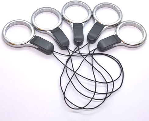 5pack إصبع حلقة قصيرة قصيرة - مثالية لآيفون الهاتف المحمول الهاتف الذكي حالة الكاميرا مفتاح أي أجهزة إلكترونية مع ثقب حبل قصير, 3cm in Kuwait