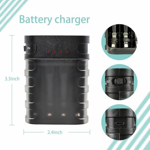 شاحن بطارية ايه من جينشن لبطارية NiMh NiCD AA/AAA قابلة لاعادة الشحن، منفذ شحن USB امن وحماية من درجة الحرارة الزائدة 5 فولت 1 امبير، ميزات امدادات الطاقة المؤقتة in Kuwait