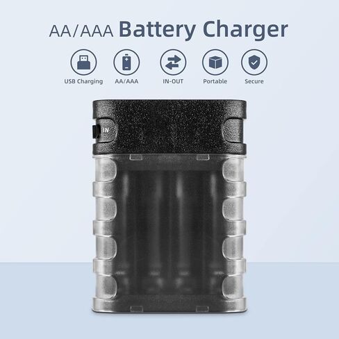 شاحن بطارية ايه من جينشن لبطارية NiMh NiCD AA/AAA قابلة لاعادة الشحن، منفذ شحن USB امن وحماية من درجة الحرارة الزائدة 5 فولت 1 امبير، ميزات امدادات الطاقة المؤقتة in Kuwait