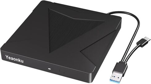 Yaeonku Dual-Interface External Optical CD/DVD Drive for Windows pc Laptop MacBook mac os pc Linux pc Window 7 8 10 11 in Saudi Arabia