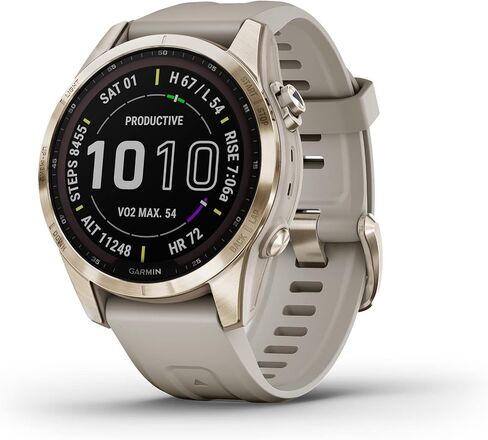 Garmin Fenix 7X Sapphire Solar, Adventure Smartwatch, w/Solar Charging Capabilities, Rugged Outdoor GPS Watch, Touchscreen, Wellness Features, Mineral Blue Titanium w/Whitestone Band (Renewed) in Saudi Arabia