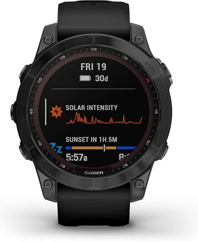 Garmin fenix 7S, Smaller sized adventure smartwatch, rugged outdoor watch with GPS, touchscreen, health and wellness features, silver with whitestone band (Renewed) in Saudi Arabia