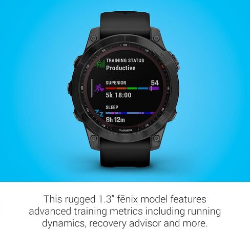 Garmin fenix 7S, Smaller sized adventure smartwatch, rugged outdoor watch with GPS, touchscreen, health and wellness features, silver with whitestone band (Renewed) in Saudi Arabia