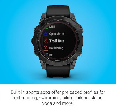 Garmin fenix 7S, Smaller sized adventure smartwatch, rugged outdoor watch with GPS, touchscreen, health and wellness features, silver with whitestone band (Renewed) in Saudi Arabia