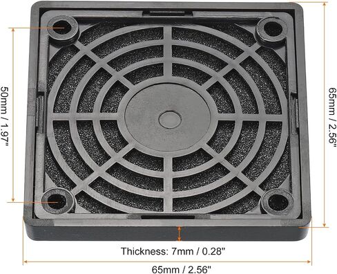 PATIKIL 60mm Cooling Fan Filter with Screw, 4 Pack ABS Ventilator Grill Protector Guard for Fan Protective Cover DIY, Black in Kuwait